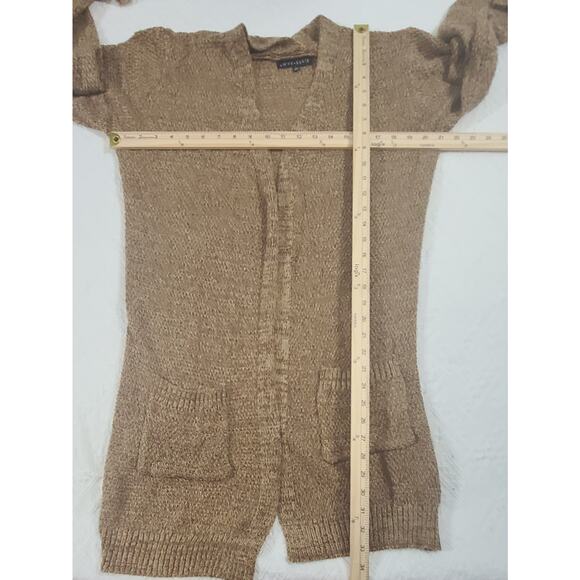 Love Ellie Stitch Fix women's brown duster cardigan Size Large Office Boho cozy - Picture 5 of 10